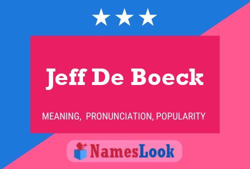 Jeff De Boeck Naam Poster