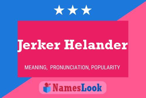 Jerker Helander Naam Poster