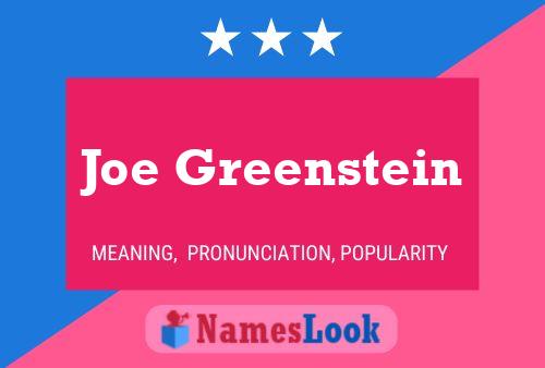 Joe Greenstein Naam Poster