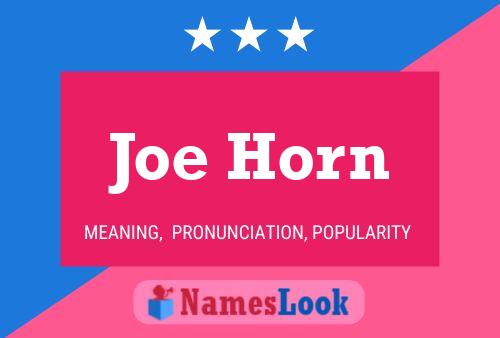 Joe Horn Naam Poster