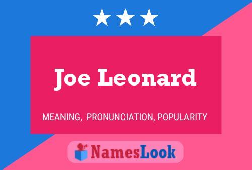 Joe Leonard Naam Poster