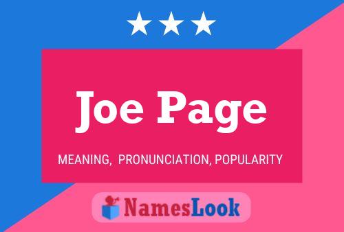 Joe Page Naam Poster