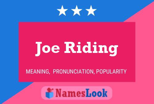 Joe Riding Naam Poster