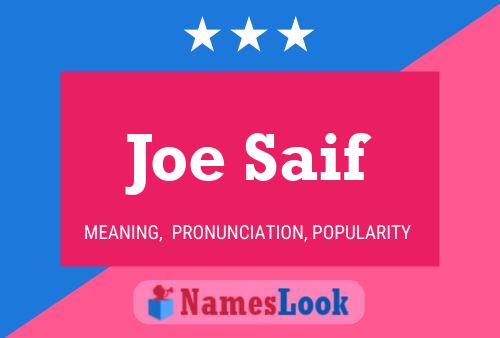 Joe Saif Naam Poster