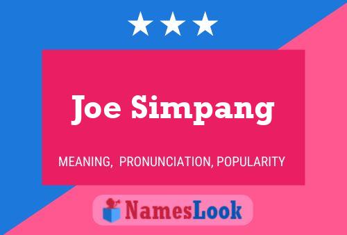 Joe Simpang Naam Poster