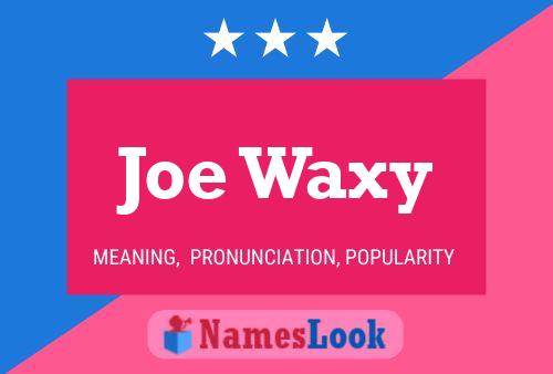 Joe Waxy Naam Poster