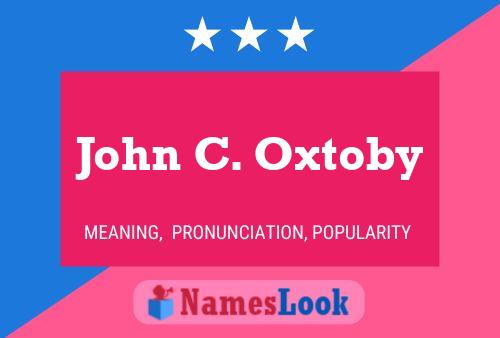 John C. Oxtoby Naam Poster