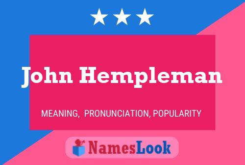 John Hempleman Naam Poster