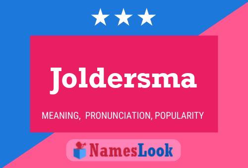 Joldersma Naam Poster