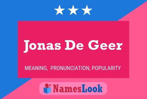 Jonas De Geer Naam Poster