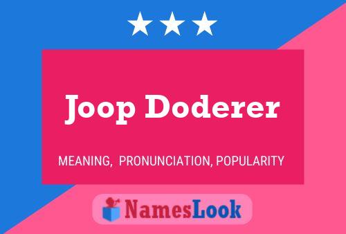 Joop Doderer Naam Poster