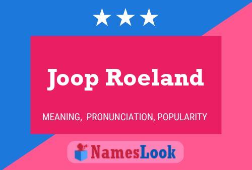 Joop Roeland Naam Poster