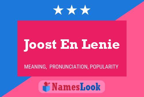 Joost En Lenie Naam Poster