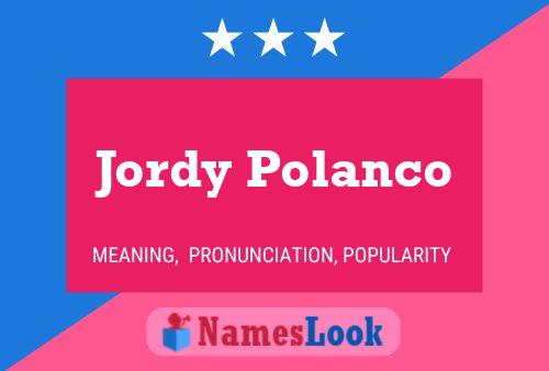 Jordy Polanco Naam Poster