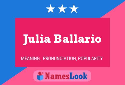 Julia Ballario Naam Poster