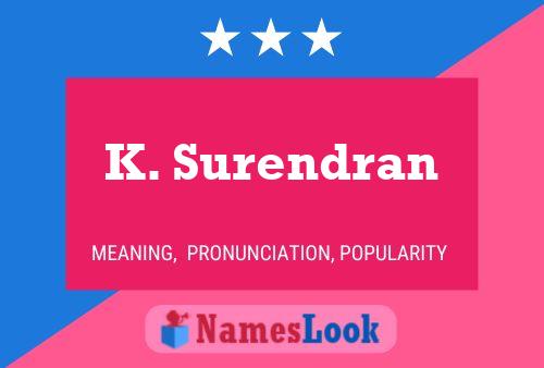 K. Surendran Naam Poster