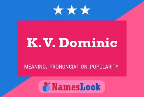 K. V. Dominic Naam Poster