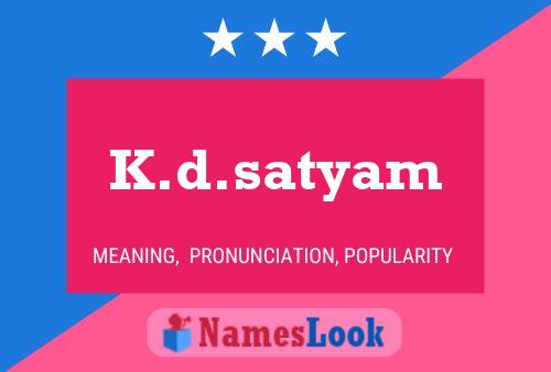 K.d.satyam Naam Poster