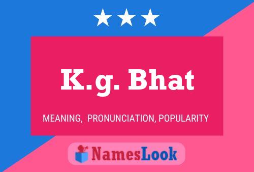 K.g. Bhat Naam Poster