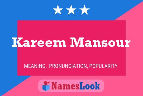 Kareem Mansour Naam Poster