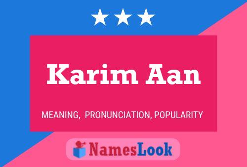 Karim Aan Naam Poster