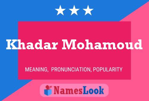 Khadar Mohamoud Naam Poster