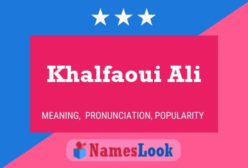 Khalfaoui Ali Naam Poster