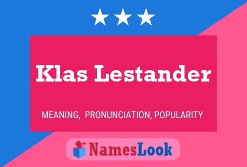 Klas Lestander Naam Poster