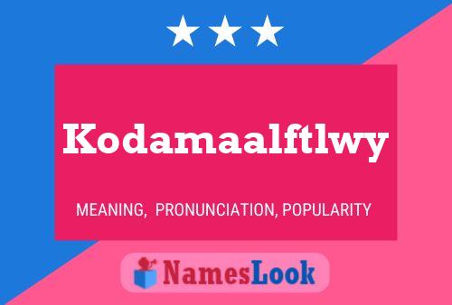 Kodamaalftlwy Naam Poster