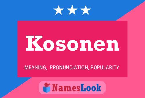 Kosonen Naam Poster