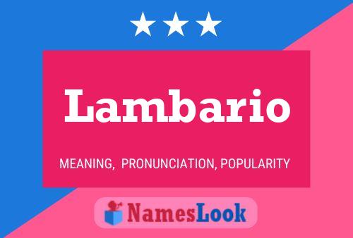 Lambario Naam Poster