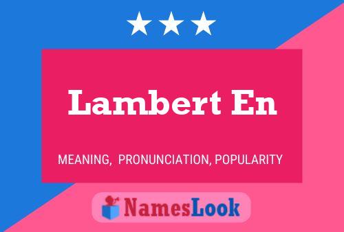 Lambert En Naam Poster