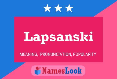 Lapsanski Naam Poster