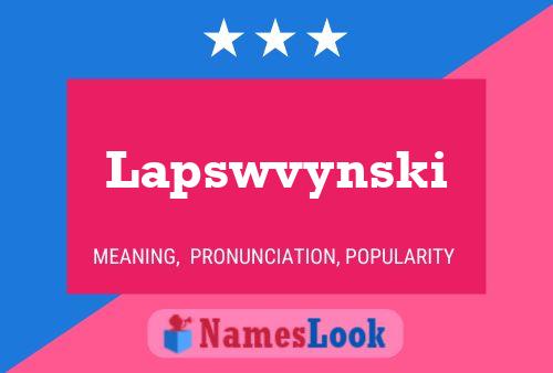 Lapswvynski Naam Poster