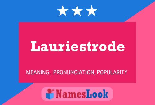 Lauriestrode Naam Poster