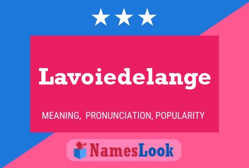 Lavoiedelange Naam Poster