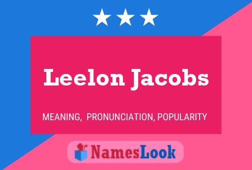 Leelon Jacobs Naam Poster