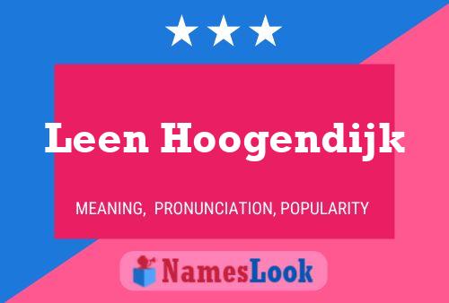 Leen Hoogendijk Naam Poster