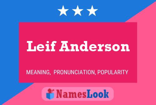 Leif Anderson Naam Poster