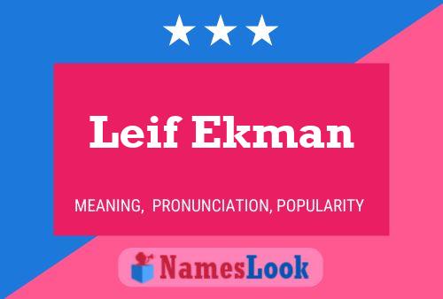 Leif Ekman Naam Poster