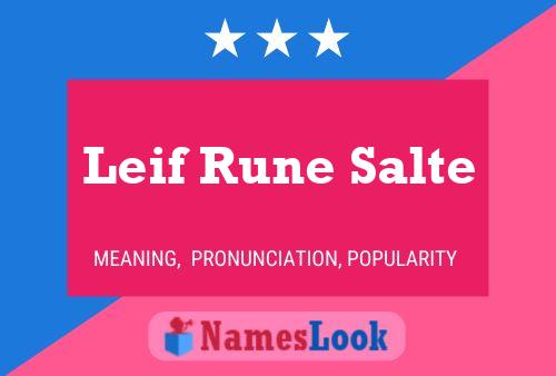 Leif Rune Salte Naam Poster