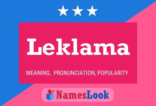 Leklama Naam Poster