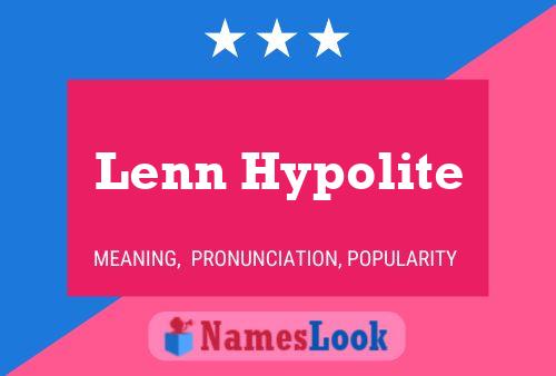 Lenn Hypolite Naam Poster