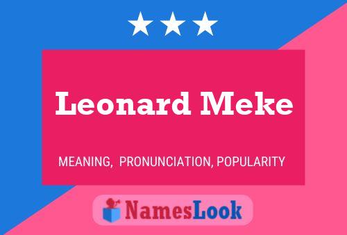 Leonard Meke Naam Poster