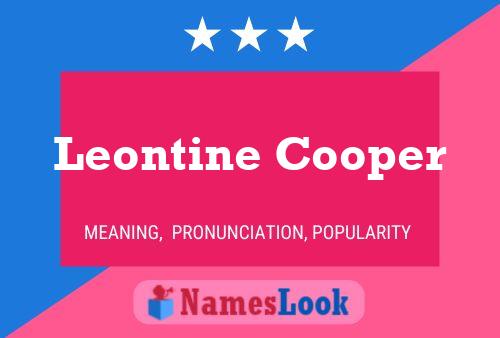 Leontine Cooper Naam Poster