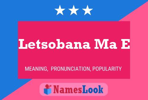 Letsobana Ma E Naam Poster