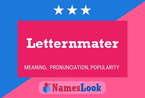 Letternmater Naam Poster