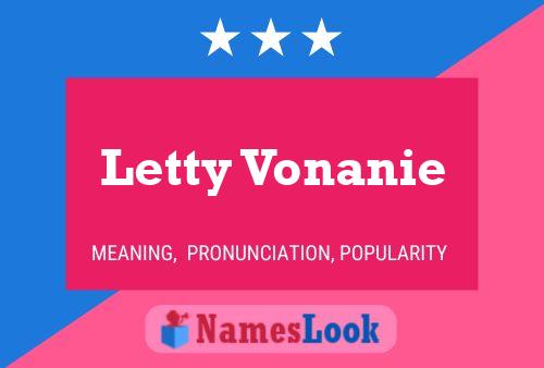 Letty Vonanie Naam Poster