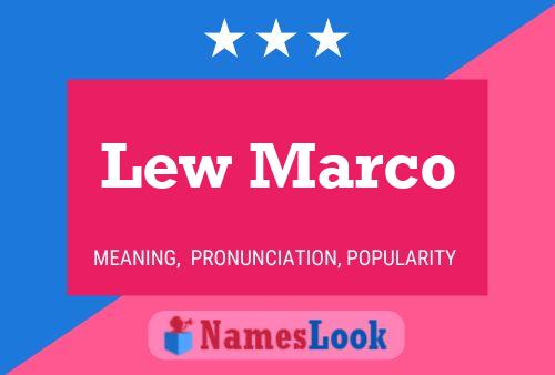 Lew Marco Naam Poster