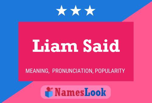 Liam Said Naam Poster